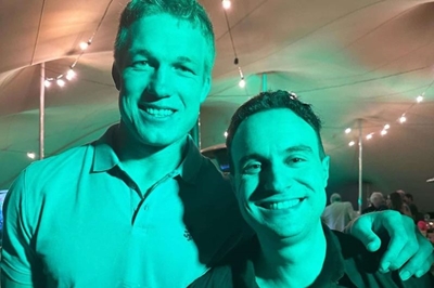 Jesse Clegg all smiles as he hangs out with the Springboks in a private party in Cape Town 