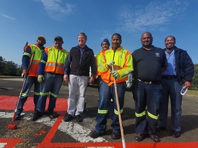 Helipad gets a fresh coat of paint
