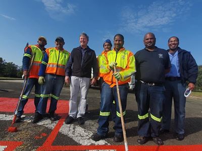 Helipad gets a fresh coat of paint