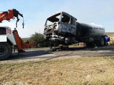 Suspects with face masks torch water truck in the Eastern Cape