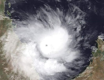Cyclone Kenneth gains strength with winds of up to 215 km/h