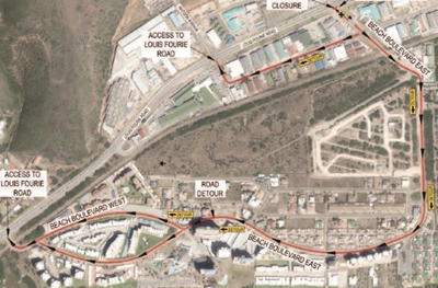 Notice Of 1/2 Width Construction At The Louis Fourie Road / Beach Blvd East Intersection