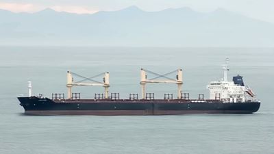 Bulk carrier ship spotted near Mossel Bay