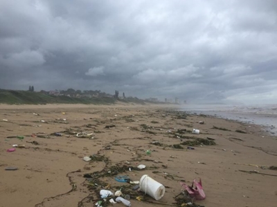 Floods wash over 900kg of litter onto Amanzimtoti coastline