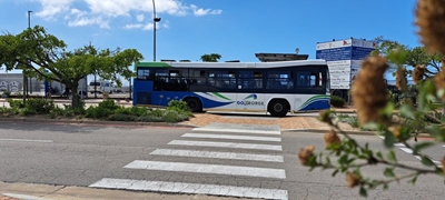 Traffic officers hop on bus to champion pedestrian safety