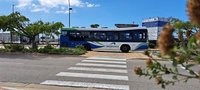 Traffic officers hop on bus to champion pedestrian safety
