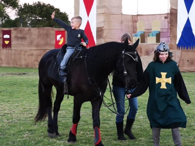 Drawbridge raises for medieval stunt show