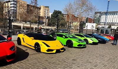 Lamborghinis on display this afternoon