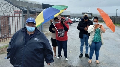 Voters brave heavy rain at Indoor Sports Centre