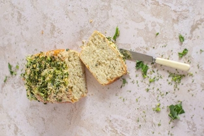 Recipe: Garlic herb and courgettes bread