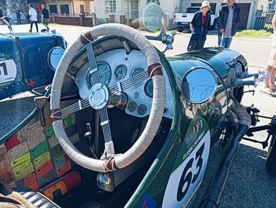 Simola Hillclimb cars on display in Hedge Street