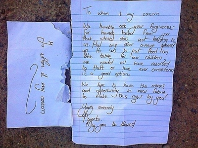 Thief's handwriting analysed