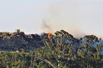 Fire at the landfill site