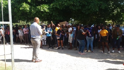 Student protest at Bitou SCC