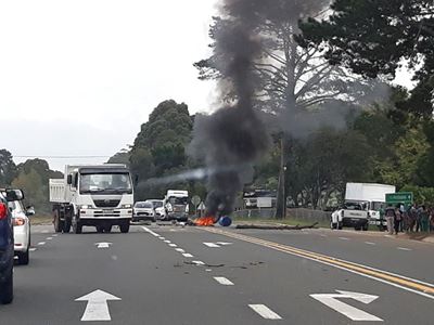 Protest on N2 outside Knysna