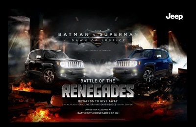 Jeep has been selected as the official car partner for the upcoming movie, Batman v Superman.