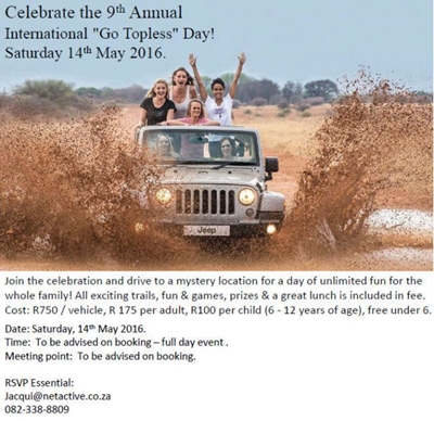 Ninth Annual International Jeep “Go Topless Day” in SA