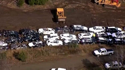 US train crash wrecks 120 brand new BMW X models