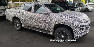 Facelifted Mitsubishi Triton channels Pajero Sport in first spy shot