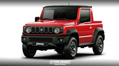 New Suzuki Jimny rendered as a drop-top and pick-up