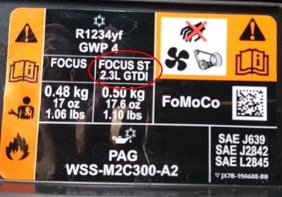 Sticker confirms next Ford Focus ST will have 2.3 EcoBoost