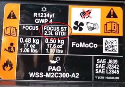 Sticker confirms next Ford Focus ST will have 2.3 EcoBoost