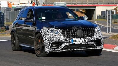 Facelifted Mercedes-AMG GLC 63 spied heading for the ‘Ring