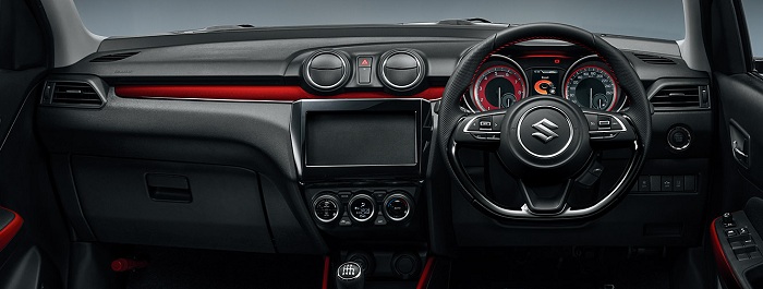 Suzuki Swift Sport shows its sporty interior-Autodealer