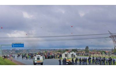 Watch: Protesters overturn car on N4