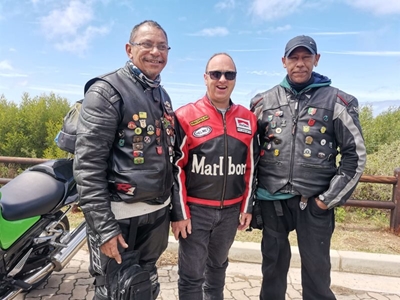 Motorfietsryers in Mosselbaai vir Buffalo Rally 