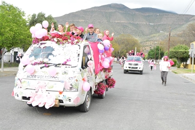 Locals parade in pink