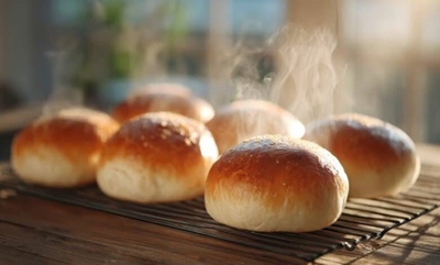Freshly baked gluten-free rolls made in an air fryer