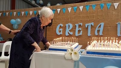 Tannie Greta se lewe met eeufees gevier