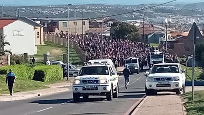 Protestors in Marsh Street now  