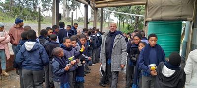 Scarves for the school kids of Diepkloof Primêre Skool