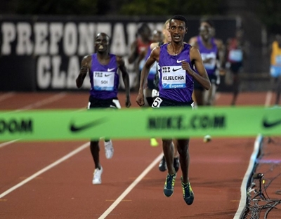 Ethiopia's Kejelcha just misses world indoor mile record