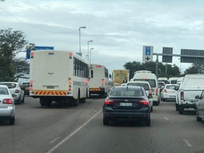 Chaos around Durban as bus drivers block major routes