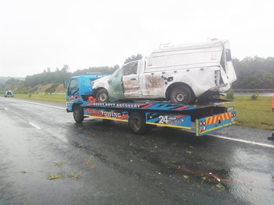 Officials hospitalised after crash