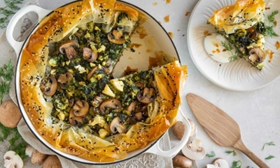Meatless Monday: Mushroom spanakopita pie