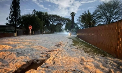 Hail batters parts of South Africa as heavy downpours loom