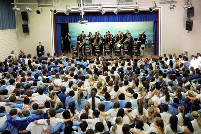Brass band plays at York High