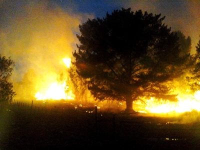 Fire keeps farmers awake