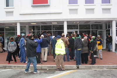 Betogers versus Waboomskraal-boer