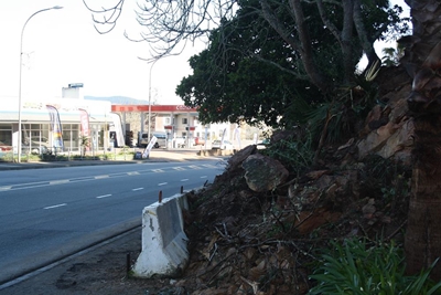 Collapsed slope still not repaired