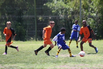 Upcoming Knysna soccer stars in action