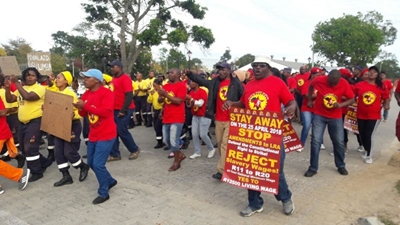 Minimum wage protest underway