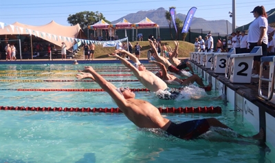 Masters swimmers dive into action