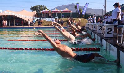 Masters swimmers dive into action