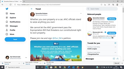DA MP in Twitter storm over car tweet