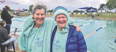 Masters swimmers brave the water and the cold